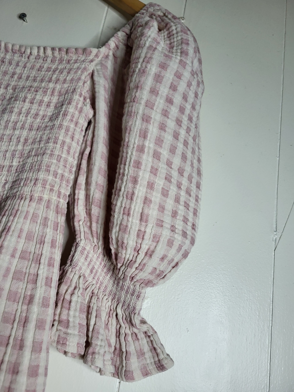 Pink Gingham Puff-Sleeve Maxi Dress - Picture 3 of 5